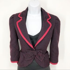 Cropped blazer vintage looking red w/bow medium